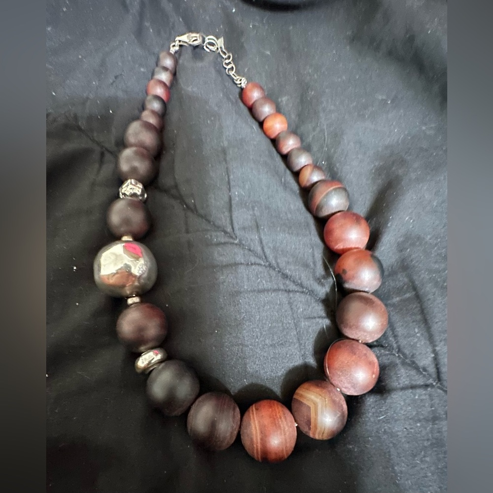 SILPADA Rare RETIRED Sterling Silver 925 BROWN RED AGATE Necklace